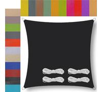 voiles d'ombrage Rectangulaire Imperméable en 185g/㎡ Polyester Anti 95% UV Voile d'ombrage ajourée pour Patio Jardin terrasse extérieur Piscine Noir 2x2.5m