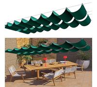 Voiles d'ombrage Rétractable 110 x 480 cm Protection UV, Résistant Aux Intempéries, Imperméable avec Œillets Voile Solaire Pare-Soleil Balcon pour Jardin Véranda Terrasse, Vert Foncé