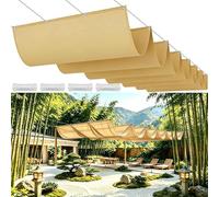 Voiles d'ombrage Rétractable 250 x 320 cm Imperméable Multi Couleur Taille UV Protection Solaire, Résistant à La Déchirure Pergola Toile Rétractable pour Patio Terrasse Extérieur, Jaune Sable