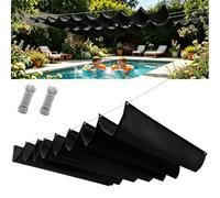 Voiles d'ombrage Rétractable 275 x 400 cm Imperméable Protection UV Indéchirable avec Œillets Voiles Ombrages Rectangulaire pour Pergola Serre Pet House Clôture, Noir