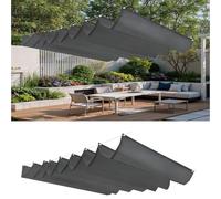 Voiles d'ombrage Rétractable 80 x 440 cm Protection UV, Résistant Aux Intempéries, Imperméable avec Œillets Soleil Rétractable pour Pergola pour Balcons Terrasse Pergola, Gris Foncé