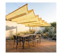 Voiles d'ombrage Rétractable，Installation Facile， résistant aux intempéries et déchirures ，pour pergola/balkon ，Poteaux de Support Inclus，Poteaux de Support Inclus(W3*L12m/W9.84*L39.37ft)