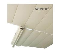 Voiles d'ombrage rétractables imperméables pour pergola, terrasse, patio, solarium, taille personnalisable, 1,35 x 6 m, couleur beige, tissu polyester durable, installation à glissière, design