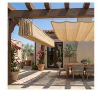 Voiles d'ombrage rétractables ondulées - Voile d'ombrage de Rechange rétractable pour pergola - Kit d'installation Inclus， pour extérieur, Jardin, terrasse, pergola(W3*L15m/W9.84*L49.21ft)