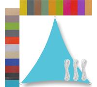 voiles d'ombrage Triangle Imperméable Anti 95% UV Résistant intempéries Toile imperméable pour Patio Jardin terrasse extérieur Camping 1.2x1.2x1.2m Lac Bleu