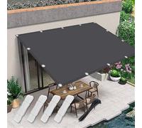 Voiles Ombrages 2.3x3.6m Rectangulaire Imperméable Brise Vue pour Balcon,Toiles D'ombrages,Filet Ombrages,Protection pour Patio Jardin Terrasse Extérieur Balcon avec Oeillets et Cordons,Gris foncé