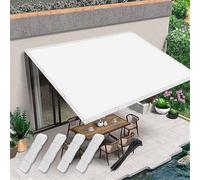 Voiles Ombrages 2.3x3.6m Rectangulaire Imperméable Brise Vue pour Balcon,Toiles D'ombrages, Filet Ombrages, Protection pour Patio Jardin Terrasse Extérieur Balcon avec Oeillets et Cordons,Blanc