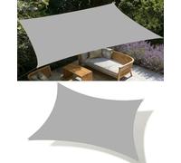 Voiles Ombrages 3x3M Imperméable Rectangulaire Protection 95% UV Résistant Toile D'ombrages Polyester aux Déchirures avec 4 Cordes Fixes pour Patio Jardin Terrasse Extérieur Balcon Gris Clair