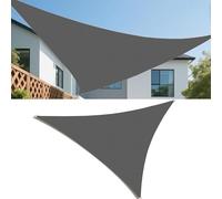Voiles Ombrages 4x4x3M Triangulaire Imperméable Bache Ombrages Toiles D'ombrages Filet Ombrages Protection Solaire Polyester pour Jardins Balcons Terrasses avec 3 Cordes Fixes Gris foncé