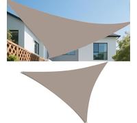 Voiles Ombrages 9.5x9.5x13.5M Triangulaire Imperméable Bache Ombrages Toiles D'ombrages Filet Ombrages Protection Solaire Polyester pour Jardins Balcons Terrasses avec 3 Cordes Fixes Kaki