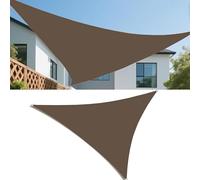 Voiles Ombrages Imperméable 4.2x4.2x6M Triangulaire Bache Ombrages Toiles D'ombrages Filet Ombrages Protection Solaire Polyester pour Jardins Balcons Terrasses avec Anneau D et Cordons Brun