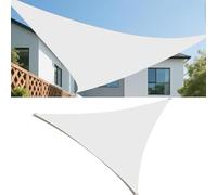 Voiles Ombrages Imperméable 7x7x7M Triangulaire Protection 98% UV Résistant Toile D'ombrages Polyester Aux Déchirures avec 3 Cordes Fixes pour Patio Jardin Terrasse Extérieur Balcon Blanc