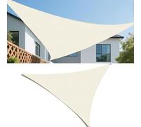 Voiles Ombrages Imperméable 8x8x3M Triangulaire Bache Ombrages Toiles D'ombrages Filet Ombrages Protection Solaire Polyester pour Jardins Balcons Terrasses avec Anneau D et Cordons Crème