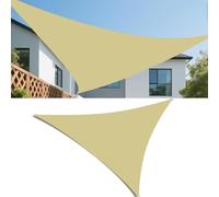 Voiles Ombrages Imperméable Triangulaire 10x11x13M Bache Ombrages Toiles D'ombrages Filet Ombrages Protection Solaire Polyester pour Jardins Balcons Terrasses avec 3 Cordes Fixes Sable