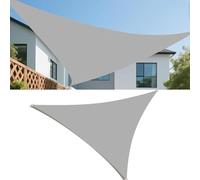 Voiles Ombrages Imperméable Triangulaire 4x4x5.7M Bache Ombrages Toiles D'ombrages Filet Ombrages Protection Solaire Polyester pour Jardins Balcons Terrasses avec 3 Cordes Fixes Gris Clair