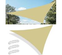 Voiles Ombrages Imperméable Triangulaire Multi Couleur Taille Toiles D'ombrages UV Protection pour Patio Jardin Terrasse Extérieur Balcon avec Anneau D et Cordons 8x8x8M Sable