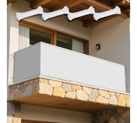 Voiles Ombrages Rectangulaire 104 x 355 cm UV Protection Filet d'ombrage Rectangle avec Cordons pour Extérieur Jardin Terrass Balcon, Blanc