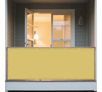 Voiles Ombrages Rectangulaire 110 x 740 cm Protection des Rayons 95% UV Auvent de Terrasse Anti-Ultraviolets avec Oeillets et Cordons pour Patio Pergola Jardin Exterieur, Jaune Sable