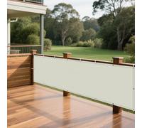 Voiles Ombrages Rectangulaire 112 x 285 cm Imperméable Protection UV 98% Rayons Filet d'ombrage Potager avec Oeillets pour Extérieur Terrasse Jardin Balcon, Blanc cassé