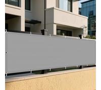 Voiles Ombrages Rectangulaire 120 x 480 cm Polyester Anti-Déchirure Filet d'ombrage Extérieur Cordes de Fixation Incluses pour Jardin Terrasse Balcon Extérieur, Gris Clair