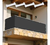 Voiles Ombrages Rectangulaire 124 x 275 cm UV Protection Filet d'ombrage Rectangle avec Cordons pour Extérieur Jardin Terrass Balcon, Gris Foncé
