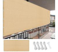 Voiles Ombrages Rectangulaire 165 x 360 cm Respirante, Protection Contre UV Voile de Parasol Anti UV Respirante HDPE pour Terrasse Jardin Extérieur Balcon, Jaune Sable
