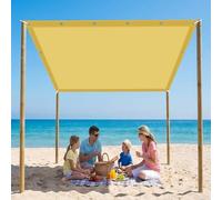 Voiles Ombrages Rectangulaire 170 x 500 cm Toile PES Résistant à l'eau Imperméable Bache Ombrages Imperméable Protection UV pour Terrasse/Clôture/Chenil/Camping/Piscine, Jaune Sable