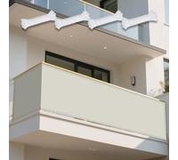 Voiles Ombrages Rectangulaire 240 x 540 cm Résiste à des Forces de Traction Élevées Filet Protection Solaire avec Oeillets Cordons pour Extérieur Jardin Terrass Balcon, Blanc cassé