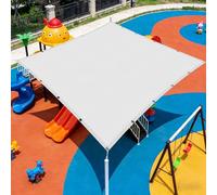 Voiles Ombrages Rectangulaire 260 x 380 cm Plusieurs Tailles et Coloris Imperméable Toile Ombrage Contre Le Vent pour Patio Balcon Jardin Terrasse Extérieur, Blanc