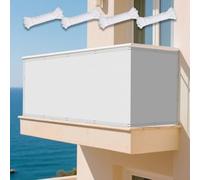 Voiles Ombrages Rectangulaire 265 x 330 cm Tissu Anti Rayons UV Imperméable Voiles d'ombrage pour Patio avec Oeillets Cordons pour Balcon Terrasse Exterieur Patio Piscine, Blanc