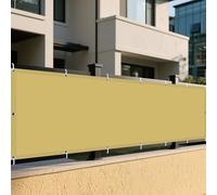 Voiles Ombrages Rectangulaire 335 x 460 cm Polyester Anti-Déchirure Filet d'ombrage Extérieur Cordes de Fixation Incluses pour Jardin Terrasse Balcon Extérieur, Couleur Crème