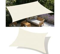 Voiles Ombrages Rectangulaire 3x3.5M Imperméable Bache Ombrages Toiles D'ombrages Filet Ombrages Protection Solaire Polyester pour Jardins Balcons Terrasses avec 4 Cordes Fixes Crème
