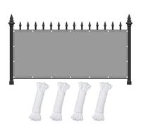 Voiles Ombrages Rectangulaire 400 x 450 cm Imperméable Protection UV 98% Rayons Serres Filet Coupe-Vent avec 4 Morceaux de Corde pour Jardin Terrasse Camping Sable, Gris Clair