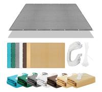 Voiles Ombrages Rectangulaire 433 x 447 cm Respirante Une Protection des Rayons Bache Ombrage Auvent D'Ombre avec Oeillets Cordons Idéal pour Jardin, Balcon et Terrasse, Gris Clair