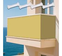 Voiles Ombrages Rectangulaire 465 x 710 cm Tissu Anti Rayons UV Imperméable Voiles d'ombrage pour Patio avec Oeillets Cordons pour Balcon Terrasse Exterieur Patio Piscine, Jaune Sable