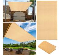Voiles Ombrages Rectangulaire 563 x 628 cm Coupe-Vent, Résistant à La Pluie Toiles D'Ombrages avec Corde Libre Facile à Plier pour Serre/Jardin/Pergola/Patio Lawn, Couleur Crème