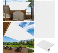 Voiles Ombrages Rectangulaire 580 x 642 cm Coupe-Vent, Résistant à La Pluie Toiles D'Ombrages avec Corde Libre Facile à Plier pour Serre/Jardin/Pergola/Patio Lawn, Blanc