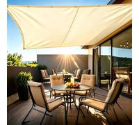 Voiles Ombrages Rectangulaire avec Oeillets 5.6X5M/500X560cm Voiles D'ombrage Imperméable, UV Protection Toile D'ombrage pour Patio Terrasse Jardin Balcon Extérieur - Jaune Sable