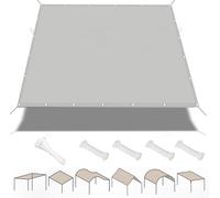 Voiles Ombrages Rectangulaire avec Oeillets et Cordons, 2.6x4.2m Multi Couleur Taille Toiles D'ombrages UV Protection Voiles D'ombrage pour Patio Terrasse Jardin Balcon Extérieur,Gris Clair