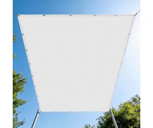 Voiles Ombrages Rectangulaire Imperméable 80 x 400 cm Imperméableanti Store de Patio Multi Couleur Taille Toiles pour Patio Jardin, Terrasse, Extérieur, Balcon, Blanc