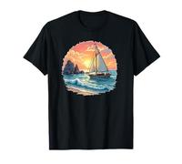 Voilier Coucher de Soleil Sérénité - Design Aventure Océan Côtier T-Shirt
