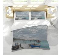 voilier Housse Couette Nautique thème océan Ensemble literie pour garçons Adolescent Chambre décor Doux Respirant Housse Couette avec 2 Couvre-oreillers 240x260cm