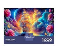 Voilier Nuit Voyage Carton Robuste Puzzle Classique 1000 Pièce Nébuleuses pour Adultes Enfants Difficile Défiant Décompression Décoration Murale Idée Cadeau 38x26cm/1000pcs