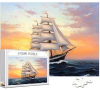 Voilier Puzzle 1314 Pièces Adultes, Grand Bois Puzzle Océan Motif Désign, 75x50cm Jigsaw Bricolage Artisanat 14 Ans Activité Familiale Emballage Cadeau pour Decoration Murale Maison Chambre, Model383