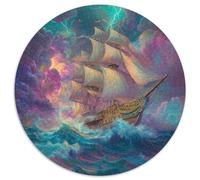 Voilier Puzzle Rond De 1000 Pièces pour Navigation des navires de mer Cadeau Inspirations Voyage Réduction du Stress 1000pcs (67.5x67.5cm)