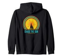 Voilier vintage Sun Chasing pour capitaines de voile Sweat à Capuche