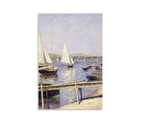 Voiliers À Argenteuil-Gustave Caillebotte - Impression sur toile - Décoration murale - 61 x 91,4 cm