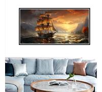Voiliers Peinture par Numero Adulte Mer Peinture par Numero Adulte Grand Format XXL 60x120cm, DIY Peinture Numero Enfant Loisir Créatif, avec 3 Pinceaux et Pigment, Decoration Chambre Murale, Gifts