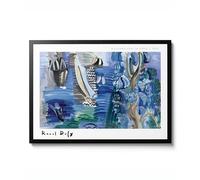 Voiliers sur la Côte de Raoul Dufy - Scène abstraite de bateau à voile inspirée du fauviste - 1923 - Décoration murale - Impression cadeau artistique - Format A1 (impression uniquement) - 84,1 x 59,4