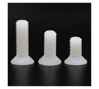 10 pièces M5/10 pièces M6/10 pièces M8, 5-40mm blanc plat tête fraisée Phillips vis à métaux Nylon plastique vis DIN965 ISO7046 GB819(15mm,M5 10pcs)